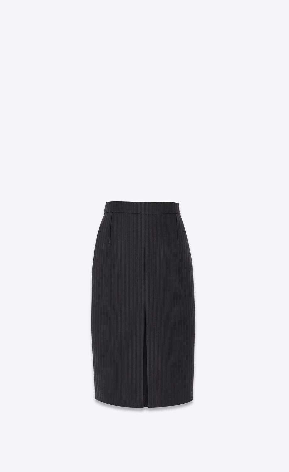 SAINT LAURENT ペンシルスカート（ストライプ／ウール／シルク）