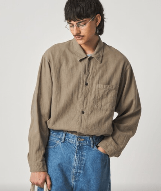 Steven Alan CL クレープ オープンカラー オーバー シャツ