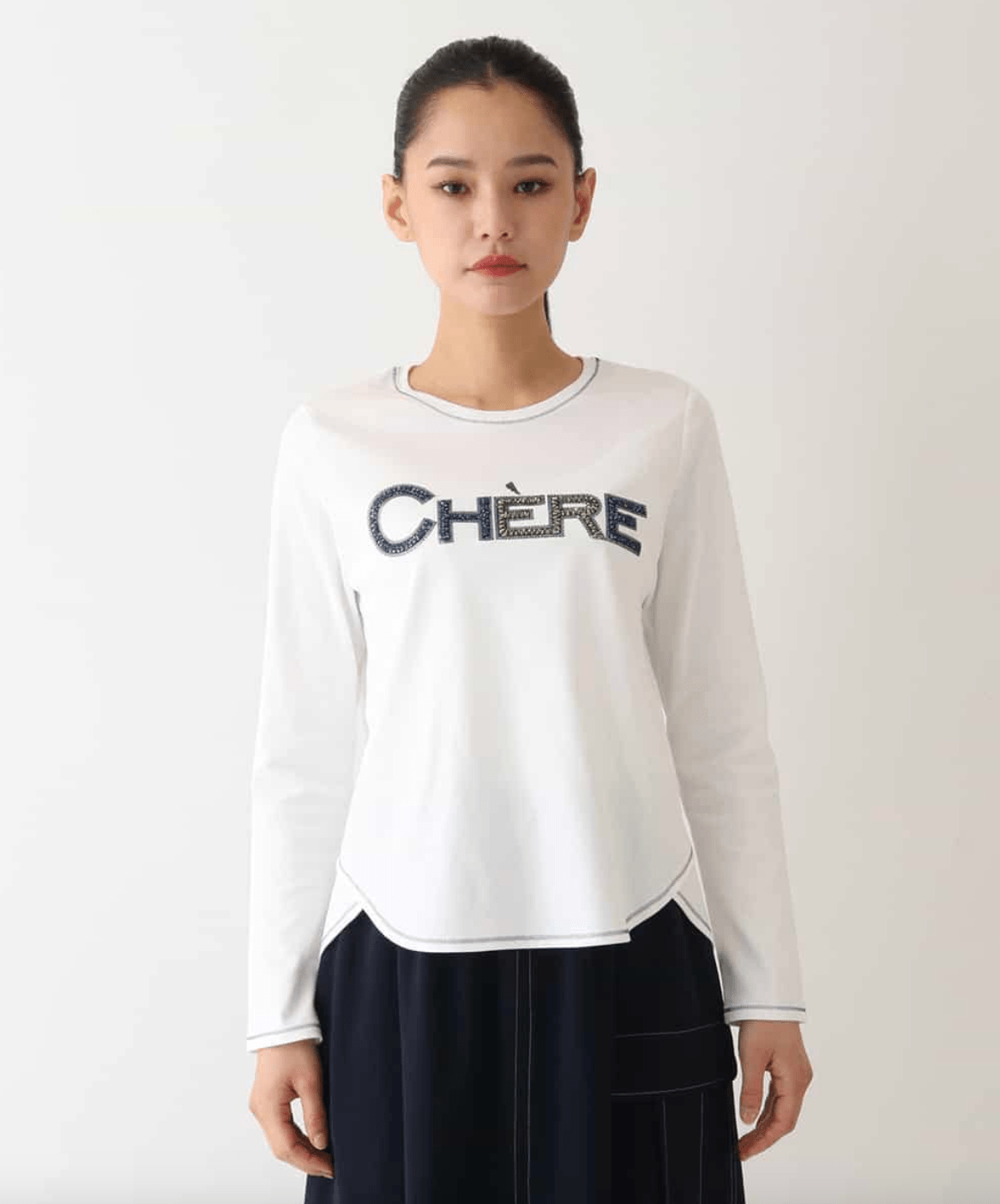 HIROKO BIS スパンコールロゴTシャツ