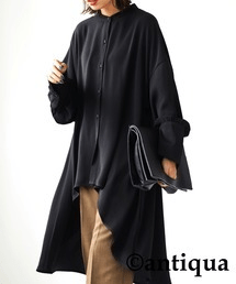 antiqua ヘムデザインシャツ シャツ レディース トップス 長袖・py-00626