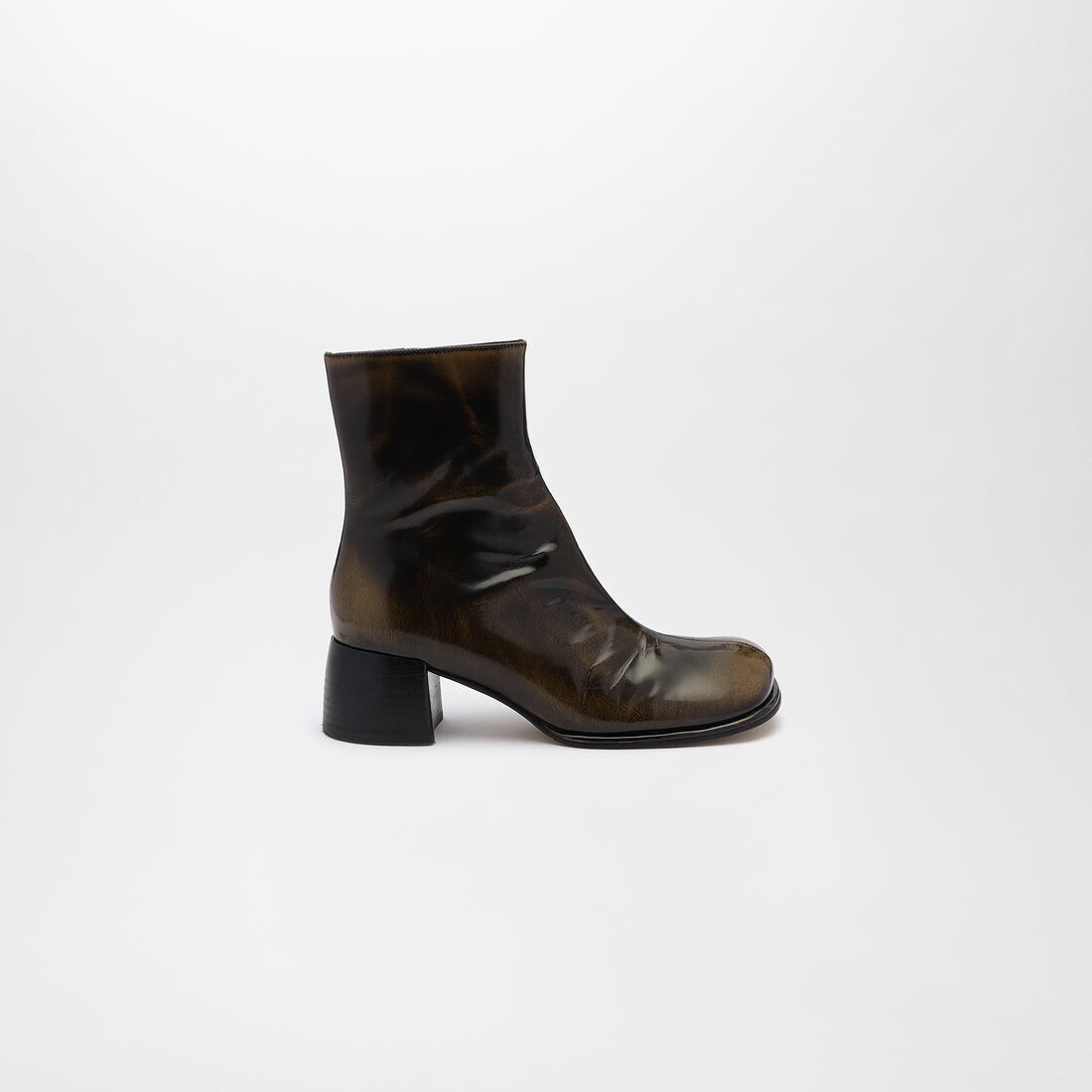 ALM. ADELA LEATHER BOOTS （Gloss Brown）