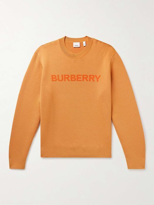 BURBERRY ロゴインターシャ ウール&コットンブレンドセーター