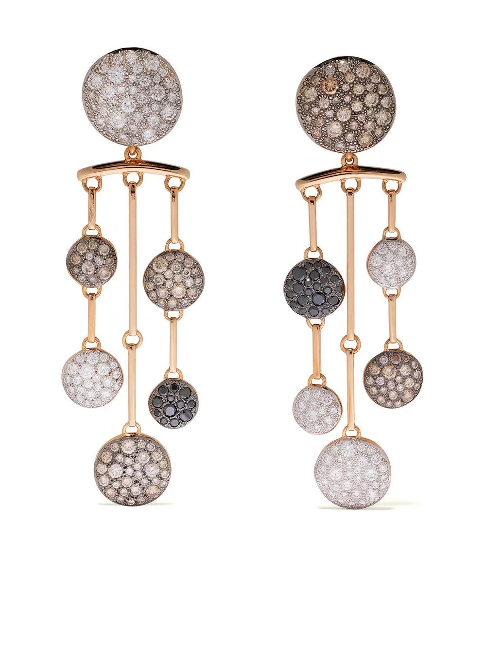 Pomellato 18kt Rose Gold Sabbia Diamond Chandelier Earrings