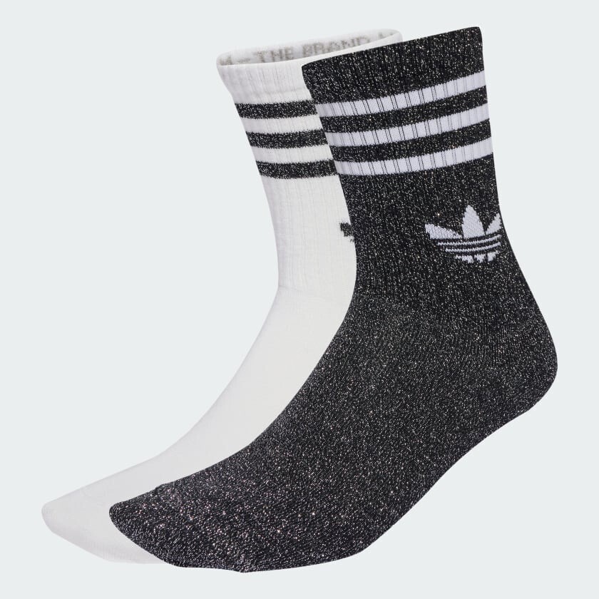 adidas スリーストライプス グリッター クルーソックス2足組