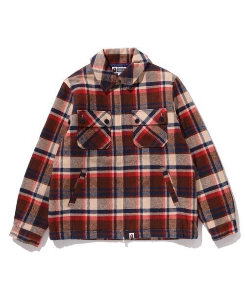 A BATHING APE BAPE CHECK CPO ZIP JACKET