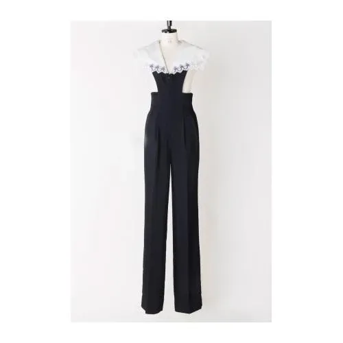 FETICO EMBROIDERY COLLAR JUMPSUIT