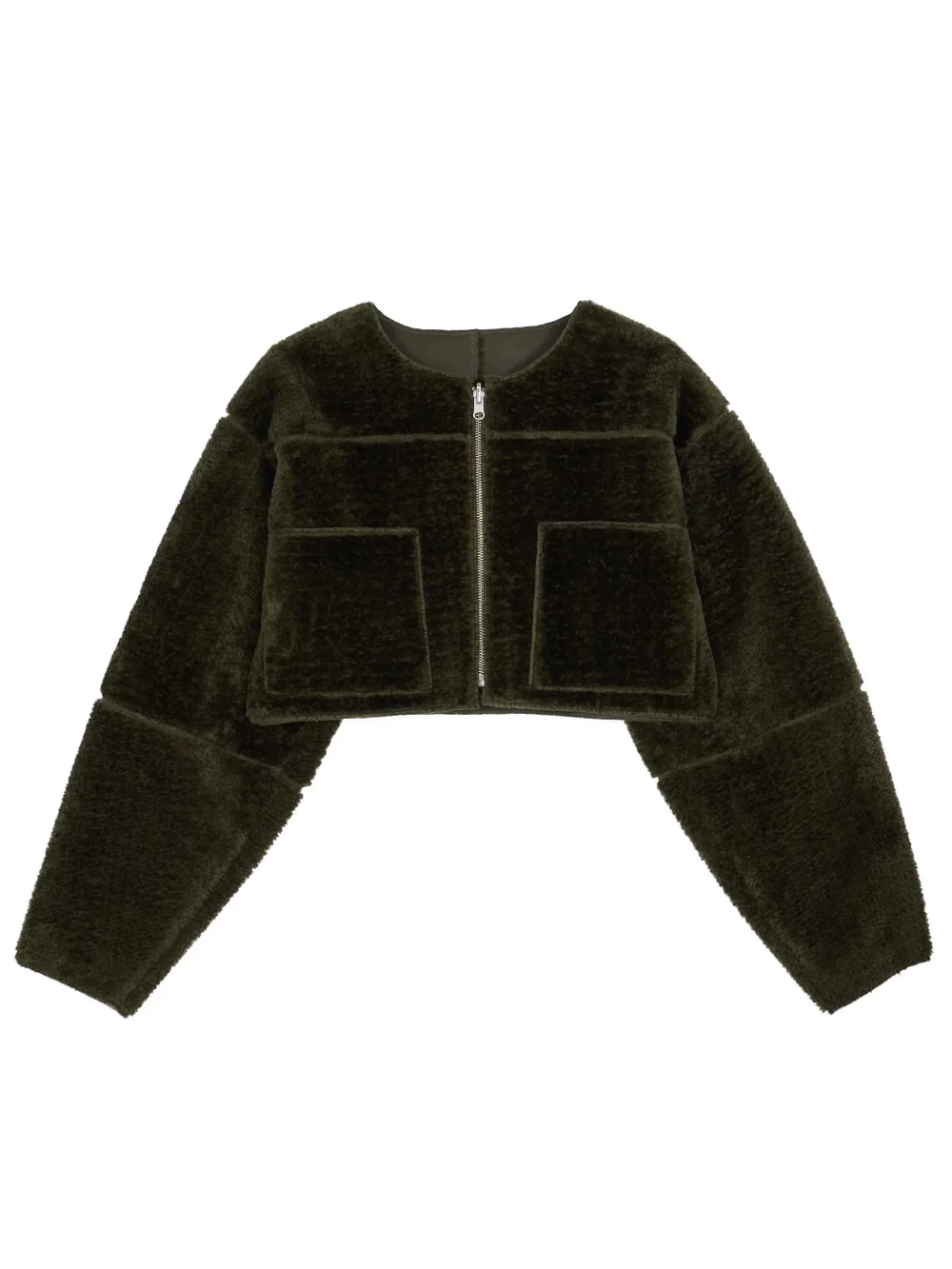 Ameri BOA COLLARLESS REVERSIBLE SHORT JACKET