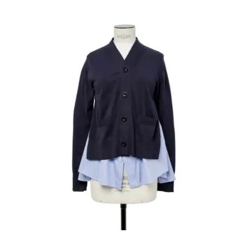 sacai Poplin x Knit Cardigan