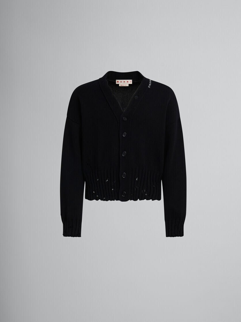 MARNI ブラック コットン製 ディシュベルド カーディガン