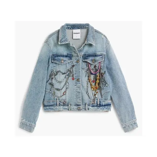 Desigual プリント入りデニムジャケット