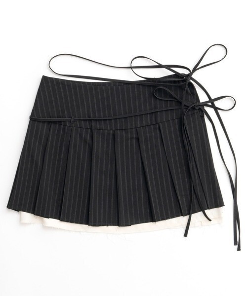 MAISON SPECIAL Pleats Wrap Mini Skirt
