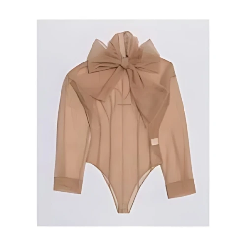 PRANK PROJECT Tulle Bow Tie Bodysuit