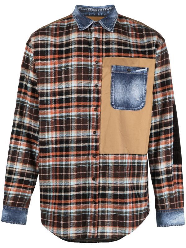 Dsquared2 デニムディテール チェック シャツ