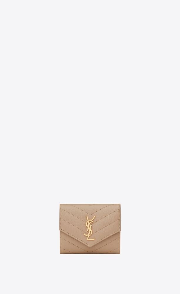 SAINT LAURENT カサンドラ SAINT LAURENT マトラッセ マルチフォールドウォレット（グレイン・ド・プードルエンボスレザー）