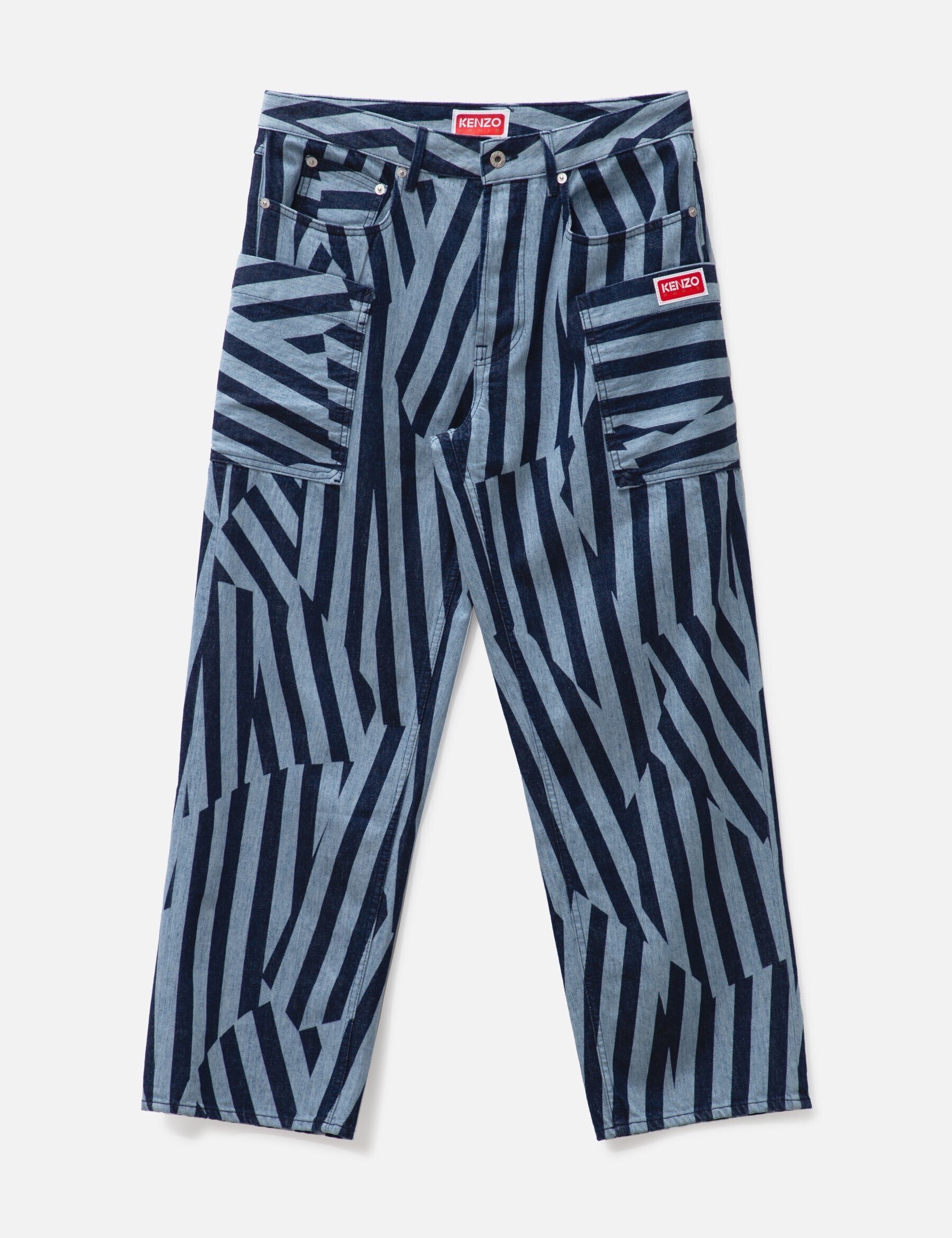 KENZO ダズル ストライプ カーゴジーンズ