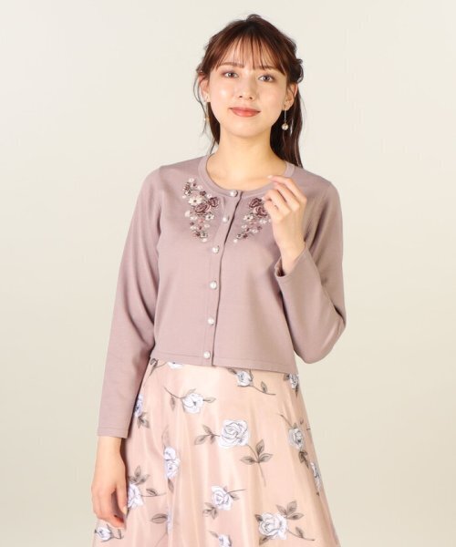 LAISSE PASSE ローズ刺繍ボレロカーディガン