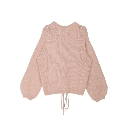 Ameri VINTAGE BACK OPEN LACE UP KNIT TOP