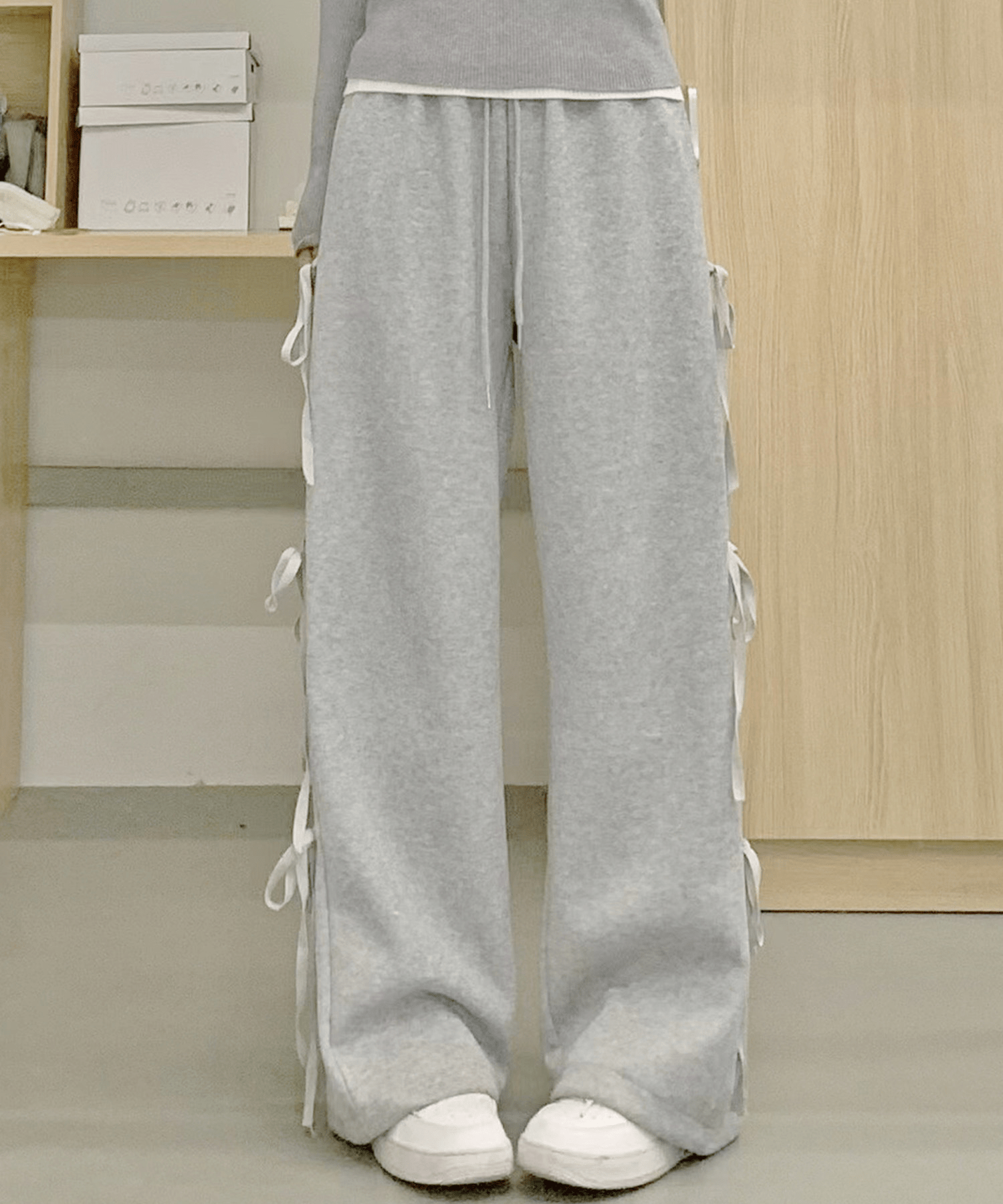 fav store remelulu  サイドリボンスウェットパンツ