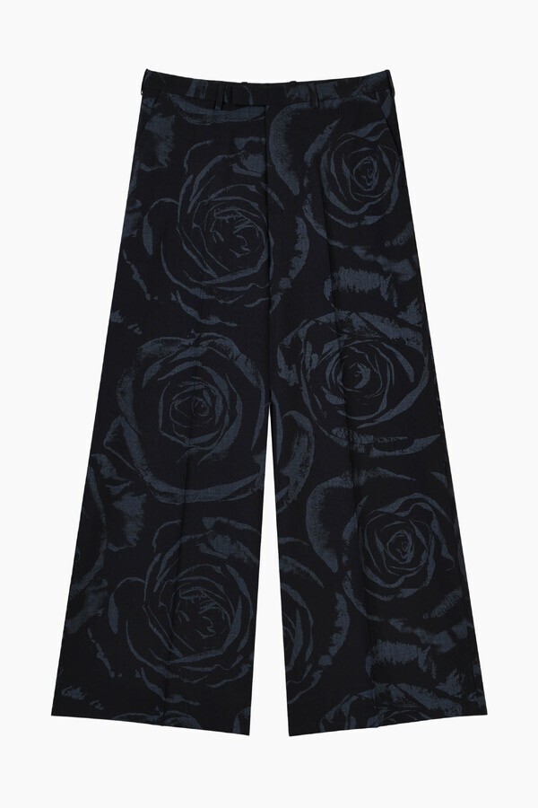 LAD MUSICIAN BIG ROSE WIDE FLARE SLACKS