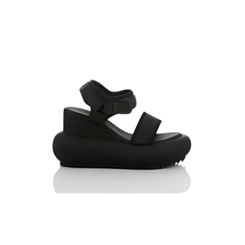 YELLO NEO BLACK HIGH HEEL PLATFORM SANDALS