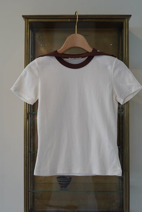 FUMIKA_UCHIDA TRIMMED DOUBLE-NECK TEE