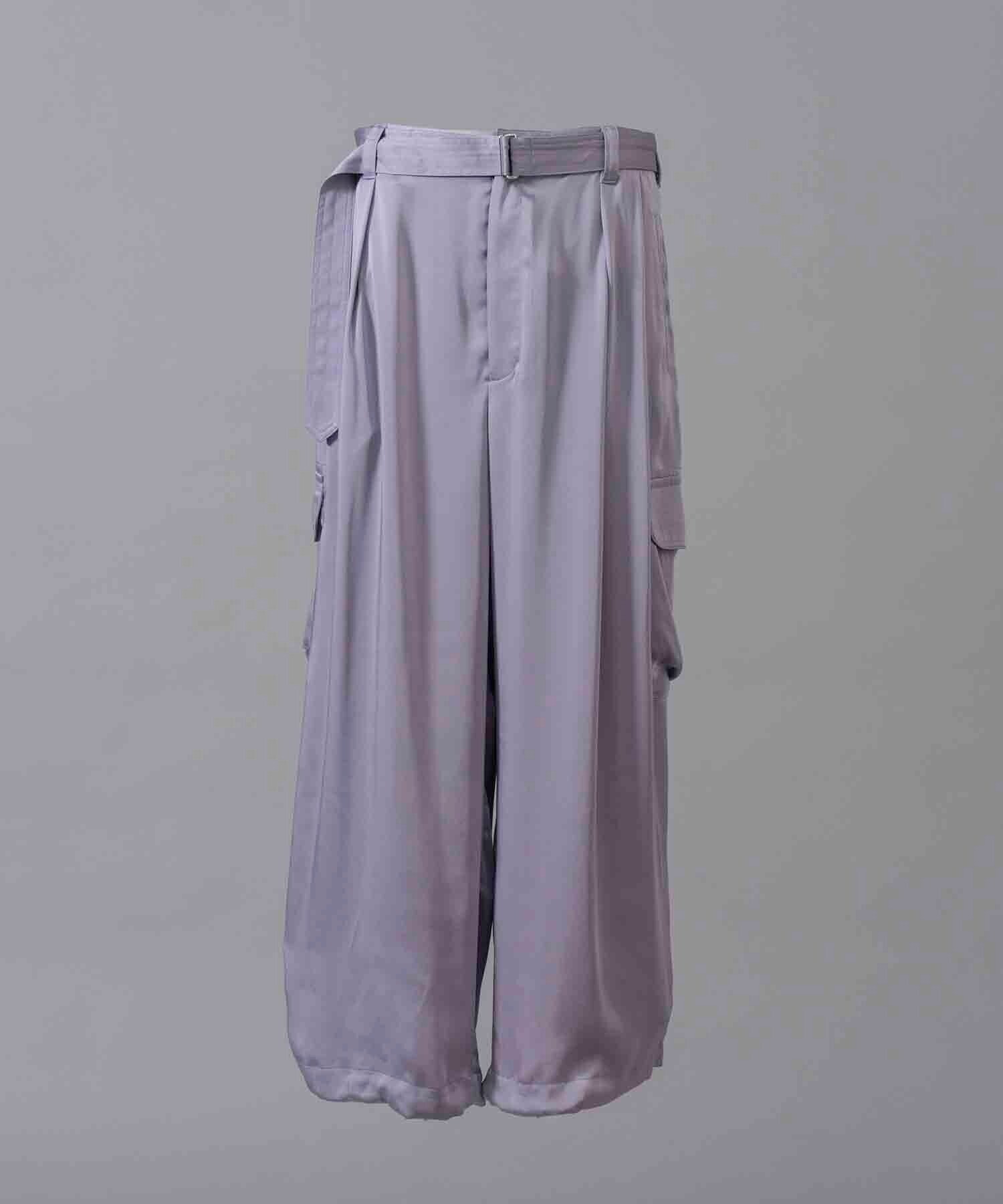 MAISON SPECIAL Stretch Satin Prime-Wide Cargo Pants/ストレッチサテンプライムワイドカーゴパンツ