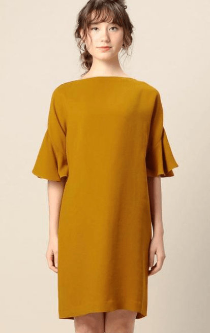 BEAUTY&YOUTH UNITED ARROWS BY DRESS ラッフルスリーブドレス