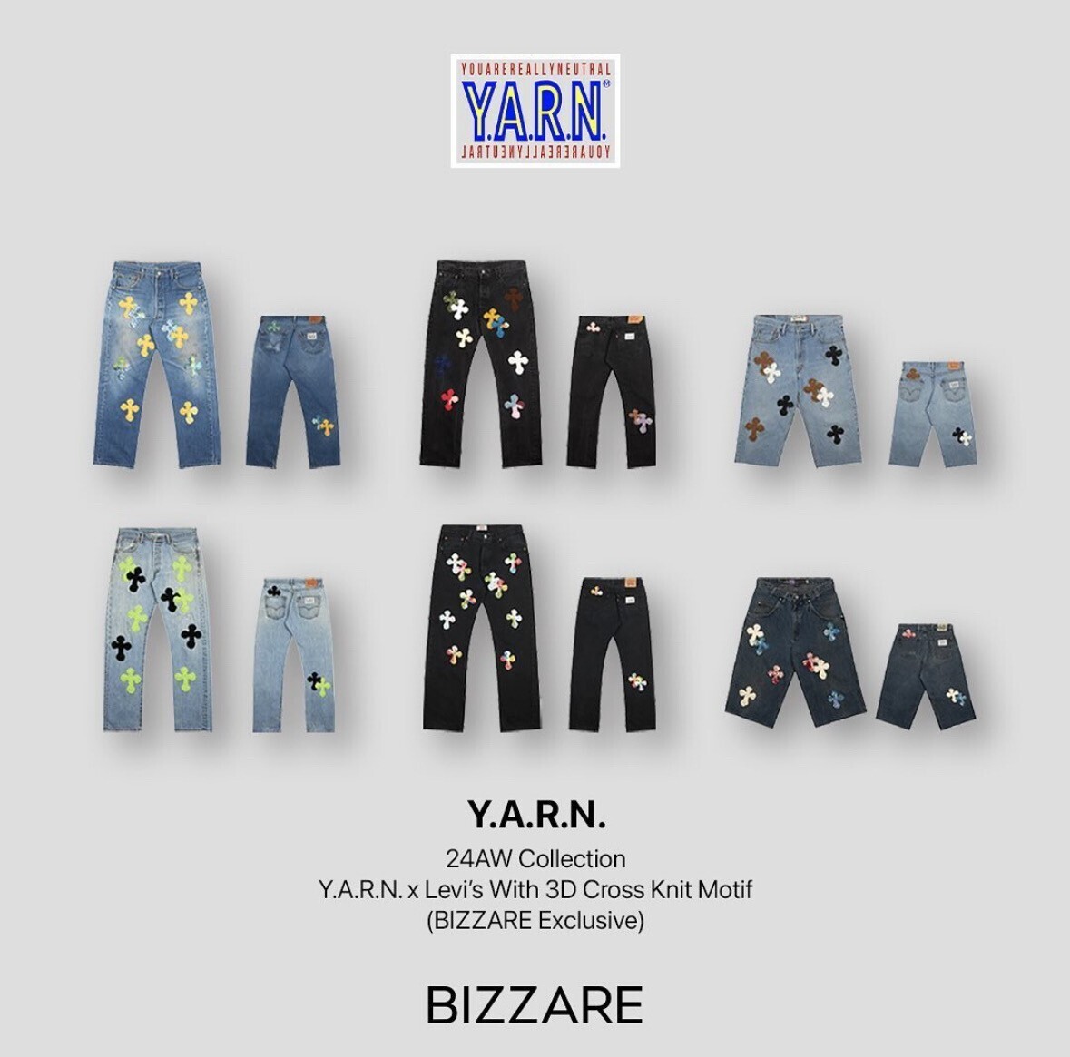 Y.A.R.N. Y.A.R.N. x Levi's With 3D Cross Knit Motif