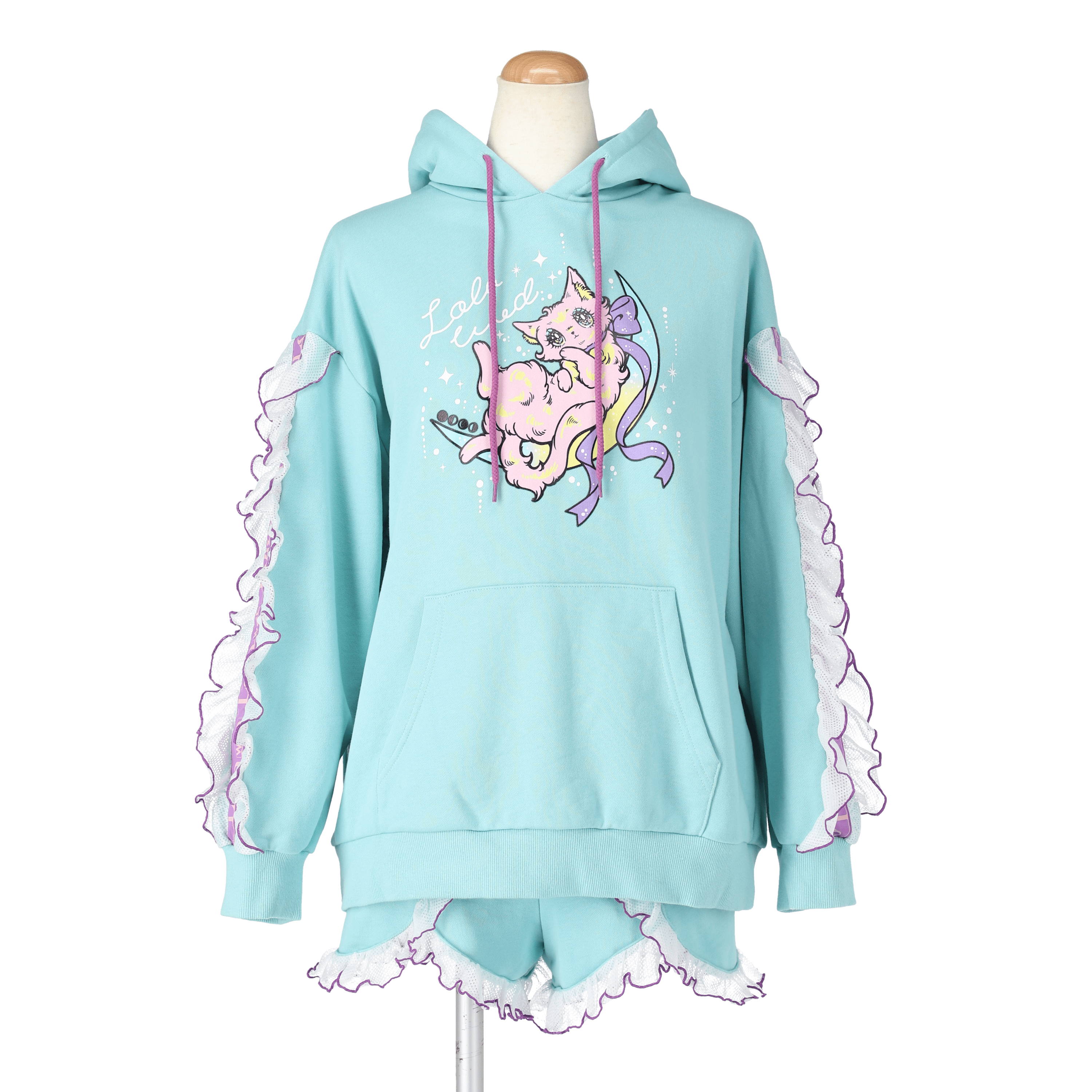 SugarlessCandy 【Lola wed.】Lola wed.×せきやゆりえ三日月に甘えるフリルセットアップ(ミント)