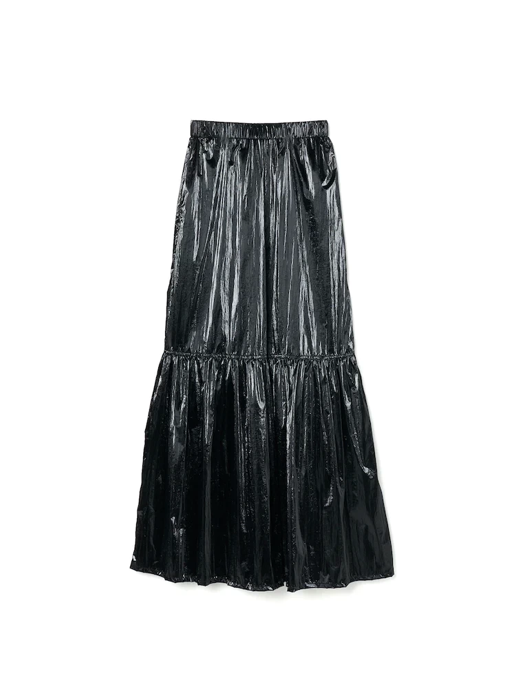 sahara Metallic Tiered Skirt