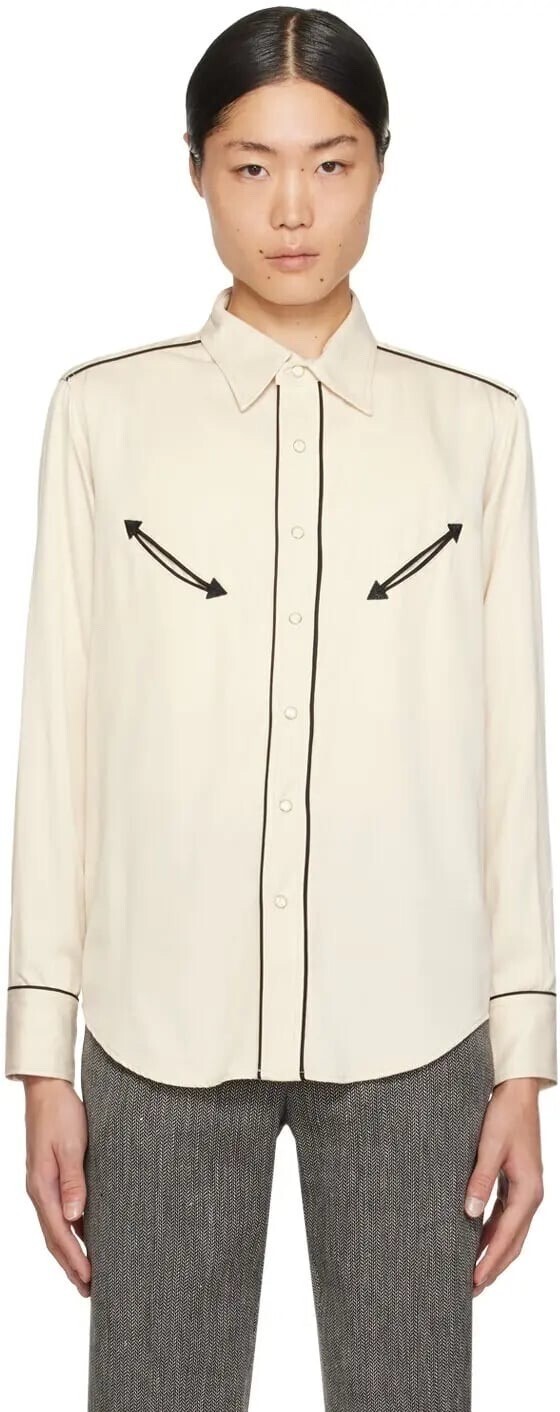 THE LETTERS Off-White Smile Pocket Shirt