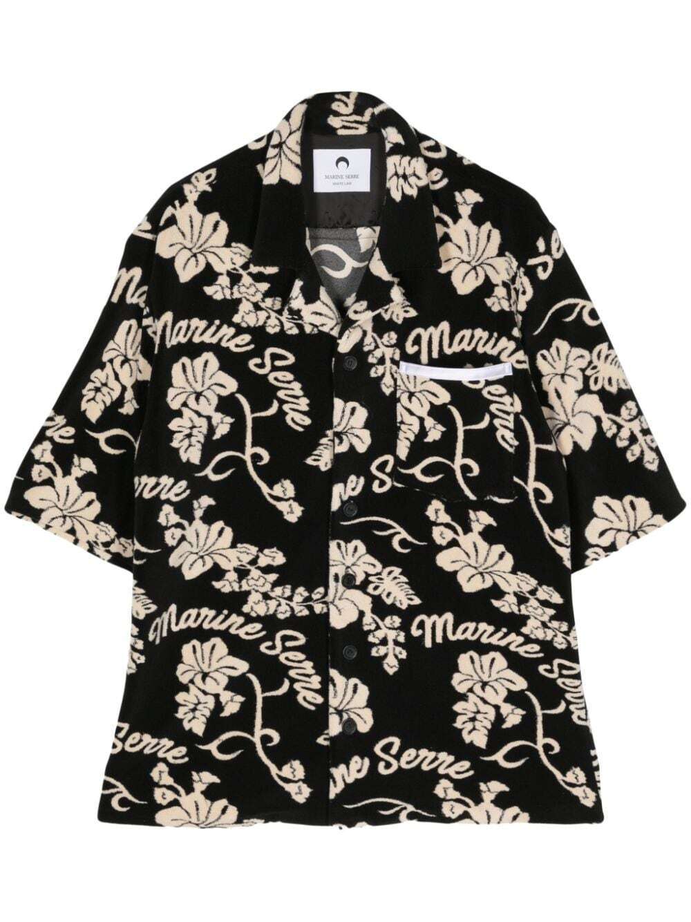 Marine Serre patterned-jacquard terry-cloth shirt