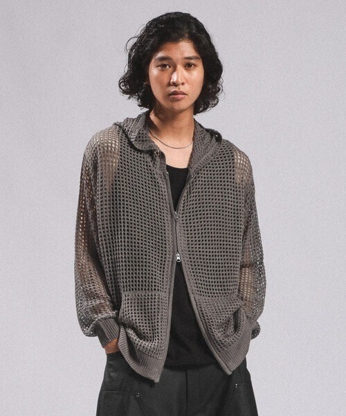 RAGEBLUE LOOSE MESH ZIP-UP HOODIE/ルーズメッシュZIPパーカー