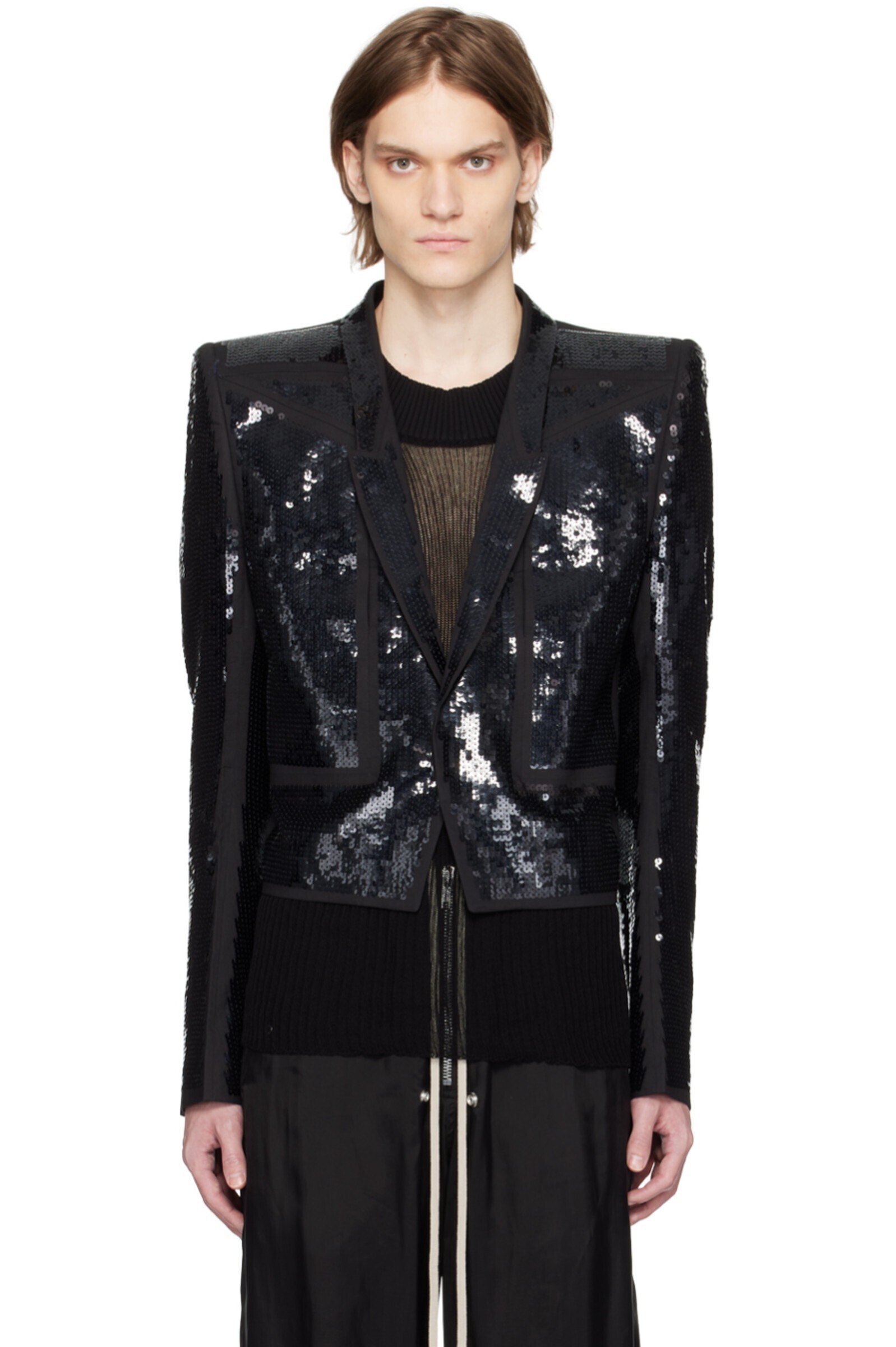 RICK OWENS ブラック Fogpocket Neue Alice テーラードジャケット