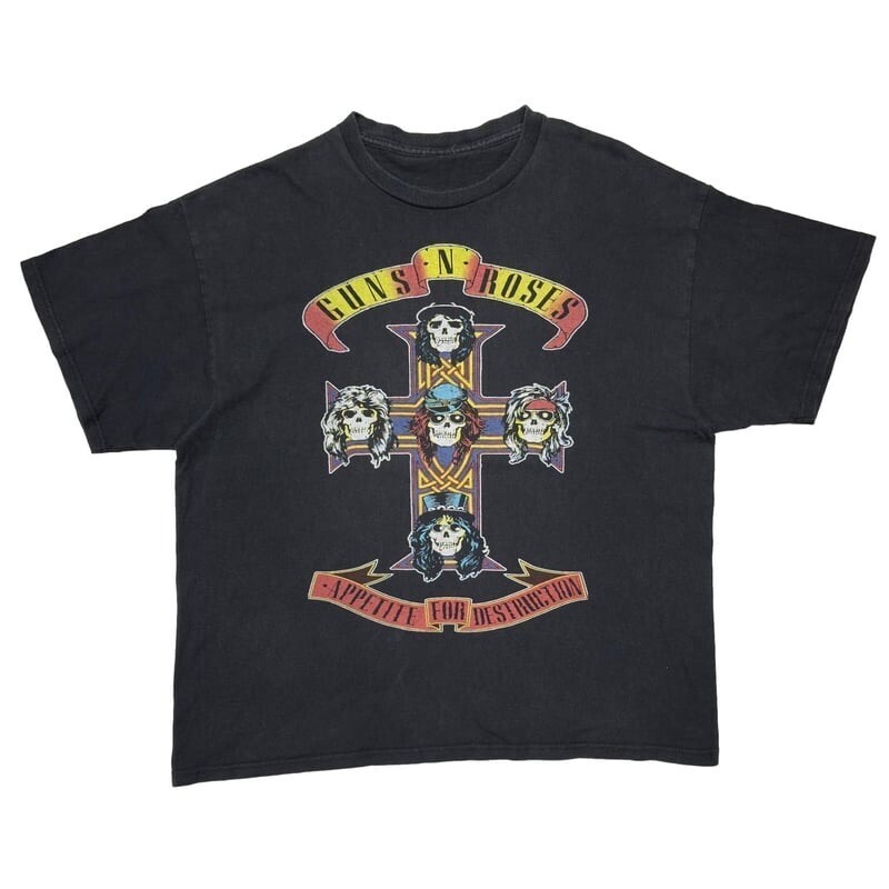 vintage GUNS N' ROSES APPETITE FOR DESTRUCTION SKULL CROSS FITS