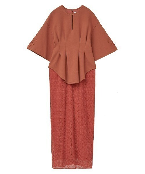 CLANE CORD EMBROIDERY LACE DOCKING ONE PIECE