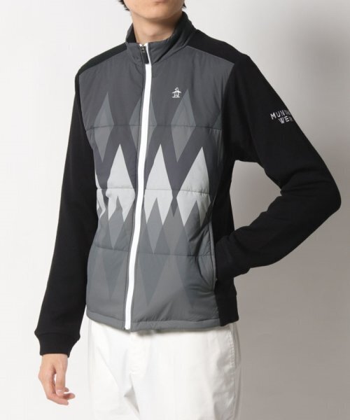 Munsingwear HEATNAVI ニットXプリントタフタハイブリッドブルゾン