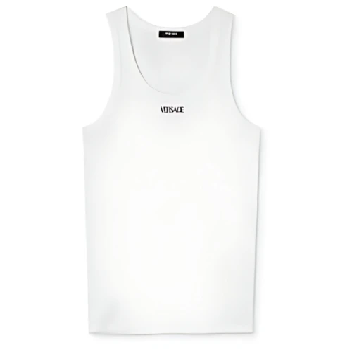 VERSACE ロゴ リブニット タンク トップ