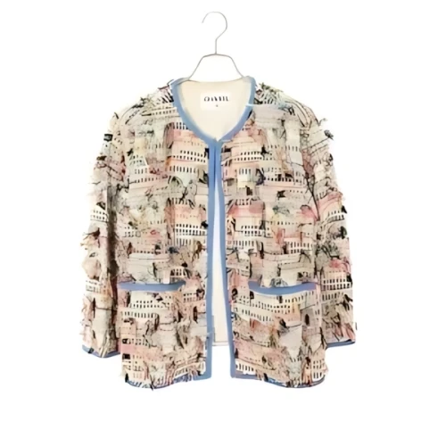 CHANEL ノーカラーツイードジャケット