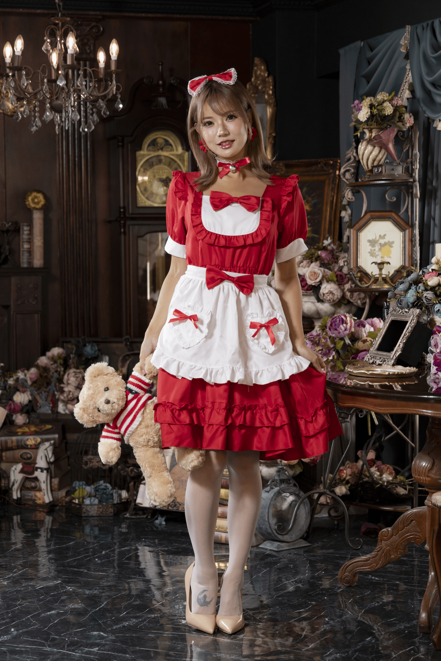 Mydress 【コスプレ】フリルエプロンメイドワンピース【4点セット】Halloween