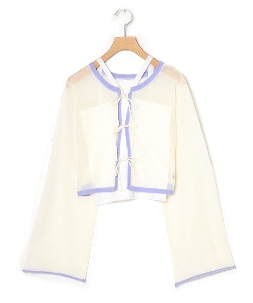 w closet 【前後2WAY/SETアイテム】シアーカーディガン&ニットキャミソール