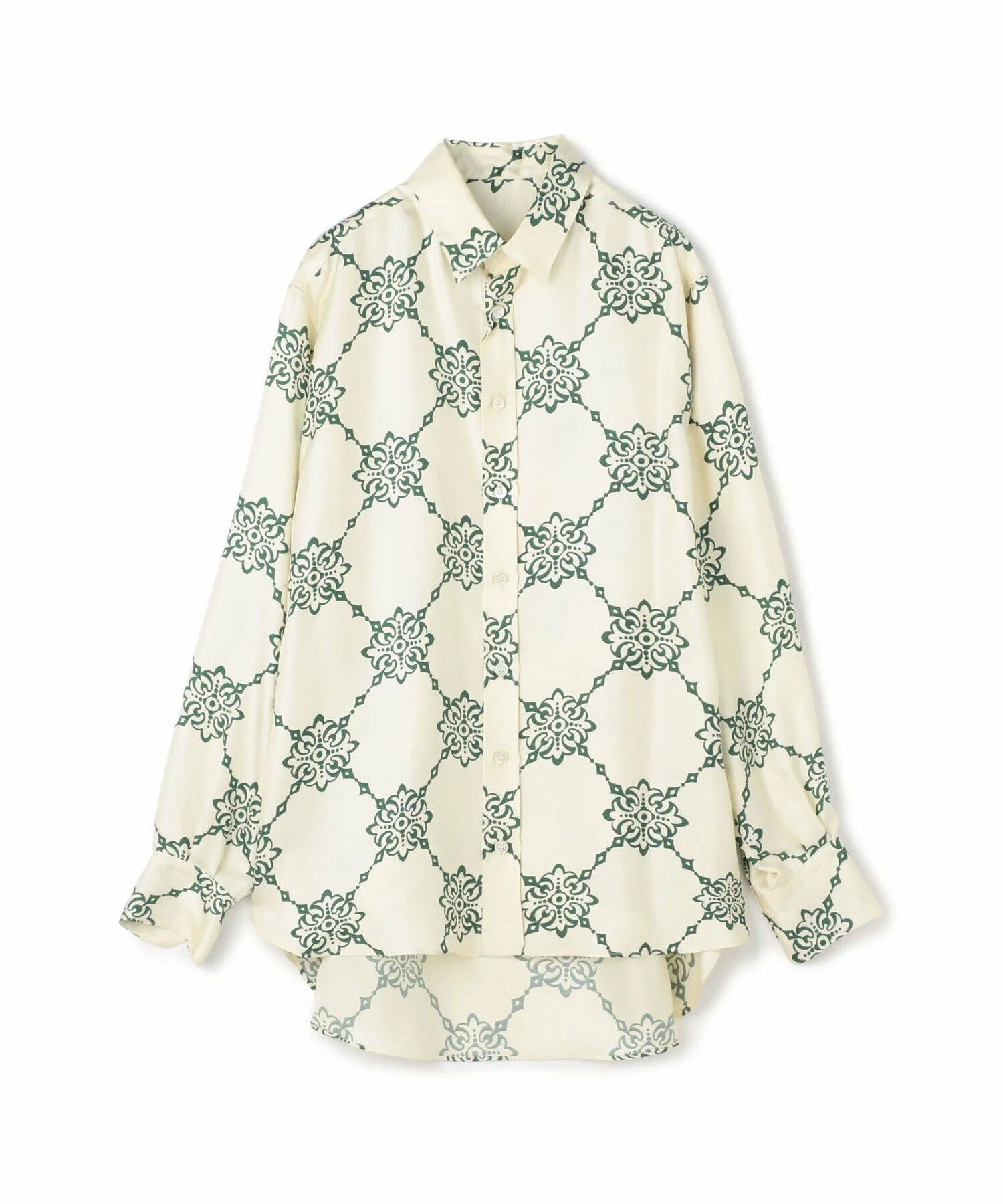 SOULEIADO シルクプリント オーバーサイズシャツ