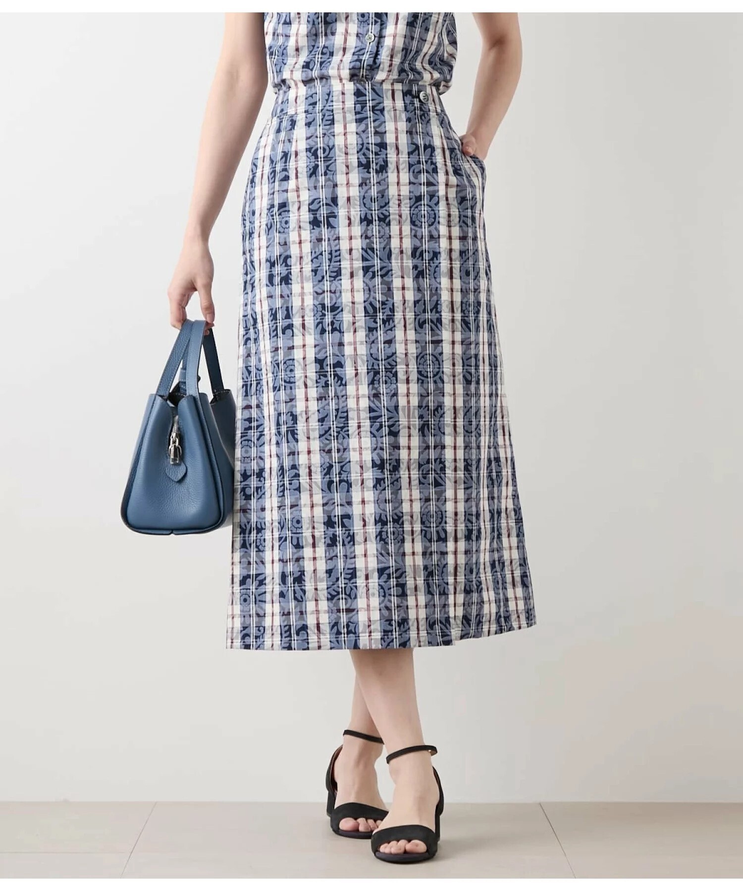 NEWYORKER WOMEN ペイズリーニューヨーカータータン ラップ風スカート