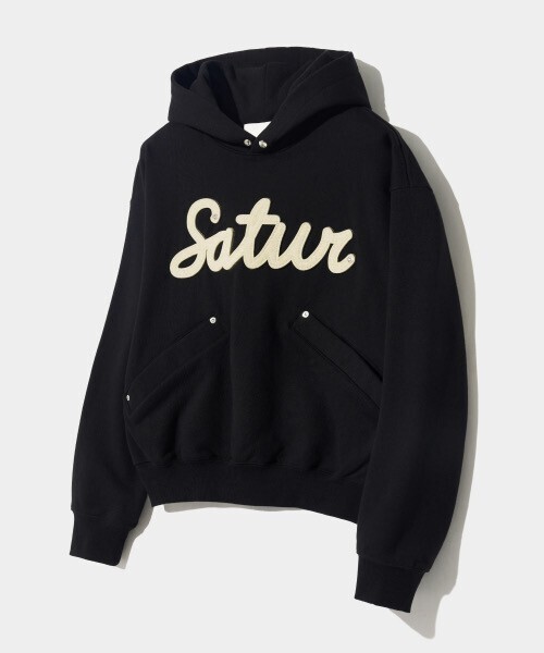 SATUR Setter Applique Rivet Hood Classic Black