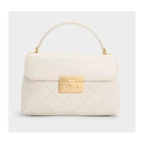CHARLES & KEITH Alva アルヴァ キルトチェーンストラップトップハンドルバッグ