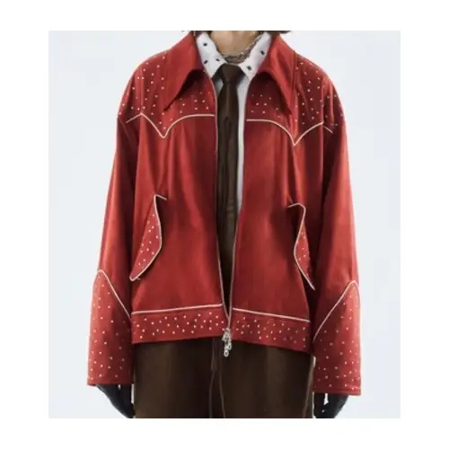 seyto Fake suede western studs jacket