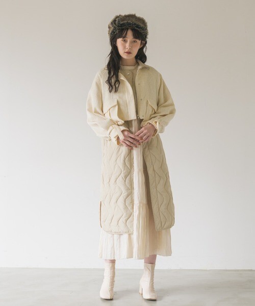 idem many ways quilting & tweed coat/ツイードジャケットコート＆キルティングライナーSET