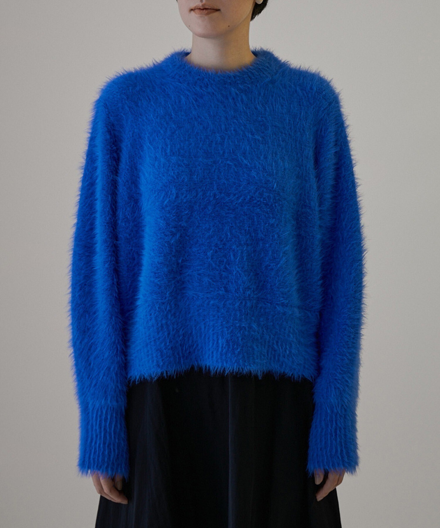 SALON adam et rope' シャギークルーネックニットプルオーバー