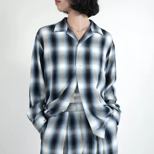 PHEENY Rayon Ombre Check L/S Shirt