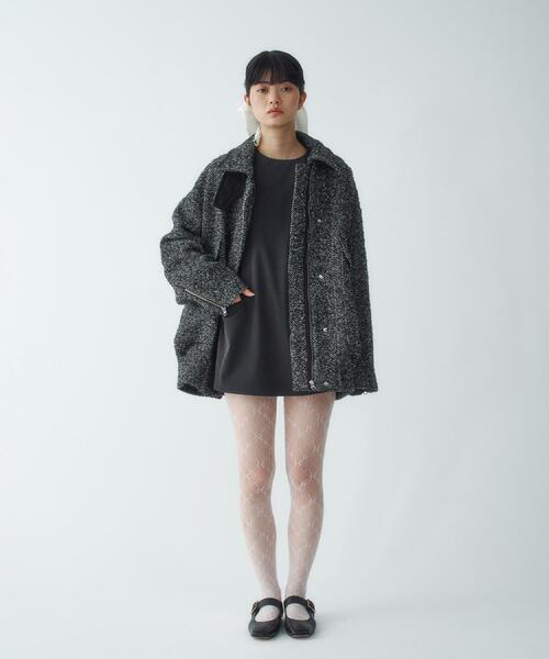 CODE A oversized tweed blouson